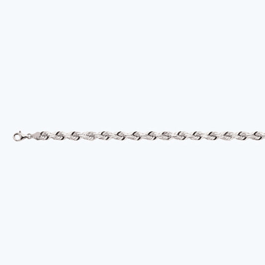 10K 7MM WHITE GOLD SOLID DC ROPE 20" CHAIN NECKLACE (AVAILABLE IN LENGTHS 7" - 30")