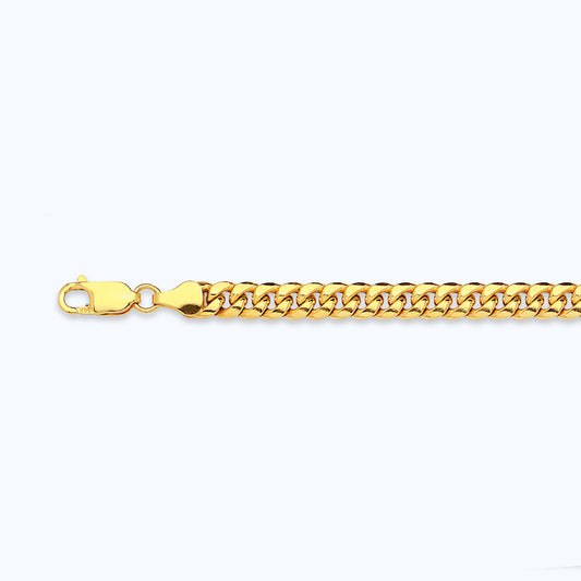 14K 4.5MM YELLOW GOLD HOLLOW MIAMI CUBAN 22" CHAIN NECKLACE (AVAILABLE IN LENGTHS 7" - 30")
