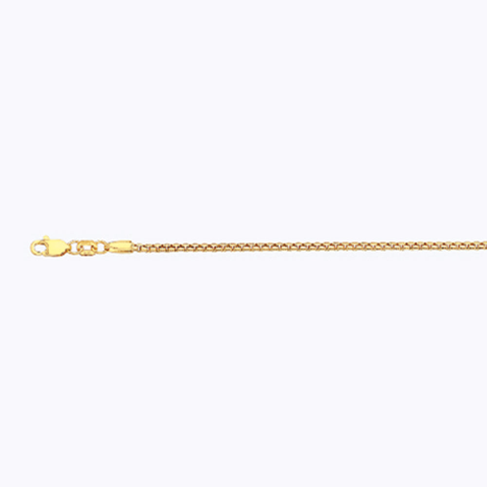14K 2MM YELLOW GOLD VENETIAN BOX 22" CHAIN NECKLACE (AVAILABLE IN LENGTHS 7" - 30")