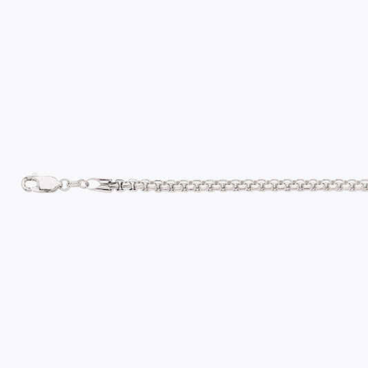 14K 3.5MM WHITE GOLD VENETIAN BOX 28" CHAIN NECKLACE (AVAILABLE IN LENGTHS 7" - 30")