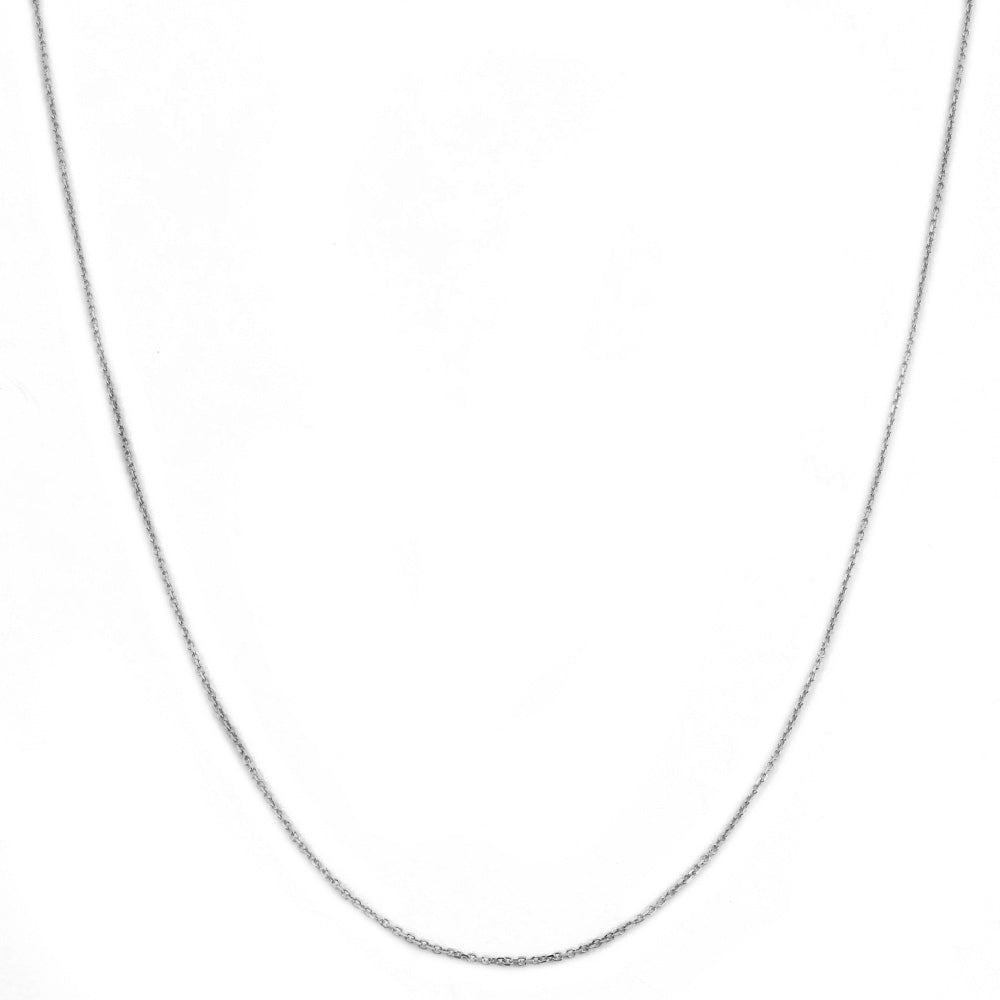 14K WHITE GOLD DC ROLO 033 GAUGE 30" CHAIN NECKLACE (AVAILABLE IN LENGTHS 7" - 30")