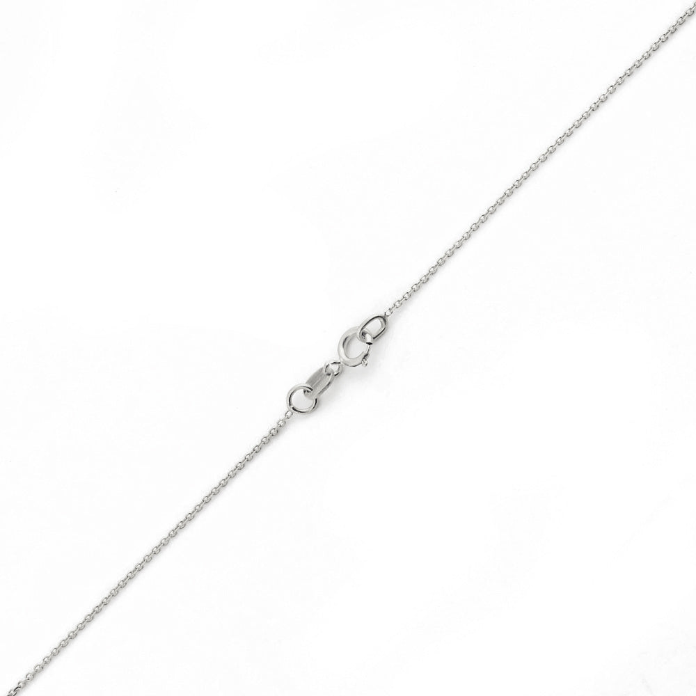 10K WHITE GOLD DC ROLO 023 GAUGE 16" CHAIN NECKLACE (AVAILABLE IN LENGTHS 7" - 30")