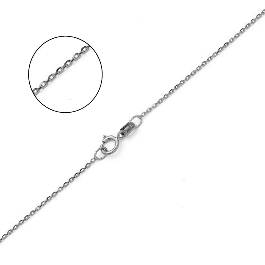 14K WHITE GOLD DC ROLO 043 GAUGE 26" CHAIN NECKLACE (AVAILABLE IN LENGTHS 7" - 30")