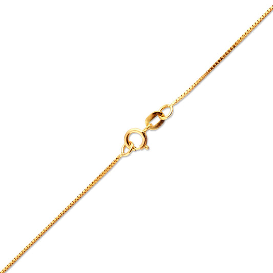 14K YELLOW GOLD BOX 050 GAUGE 24" CHAIN NECKLACE (AVAILABLE IN LENGTHS 7" - 30")