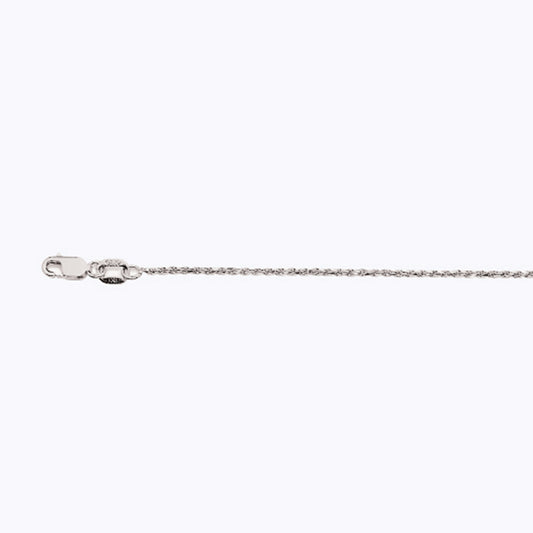 10K 1MM WHITE GOLD SOLID DC ROPE 16" CHAIN NECKLACE (AVAILABLE IN LENGTHS 7" - 30")