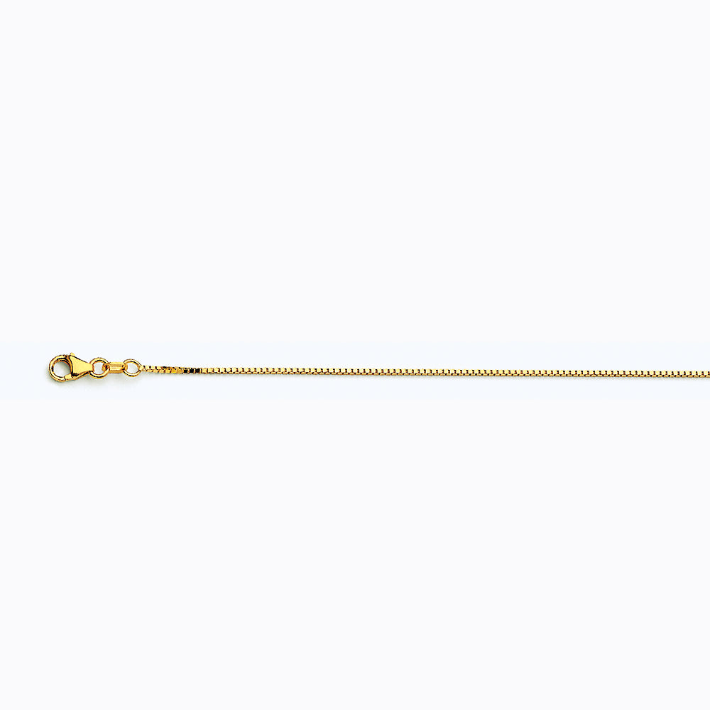 14K YELLOW GOLD BOX 058 GAUGE 30" CHAIN NECKLACE (AVAILABLE IN LENGTHS 7" - 30")