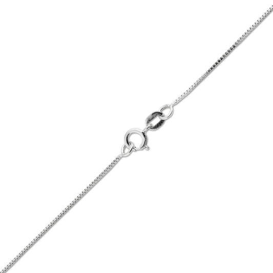 10K WHITE GOLD BOX 078 GAUGE 28" CHAIN NECKLACE (AVAILABLE IN LENGTHS 7" - 30")