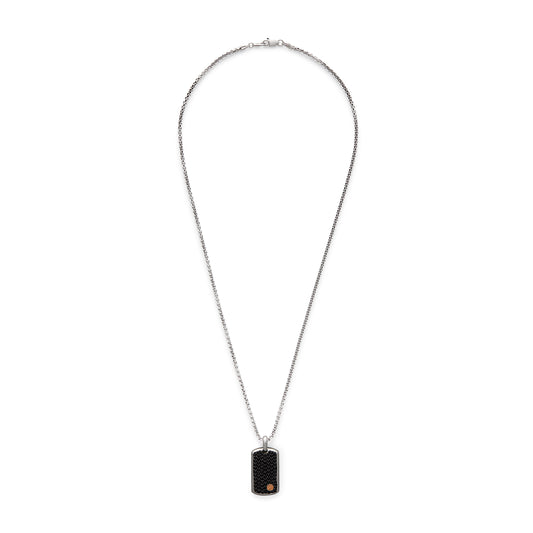 Effy 925 Sterling Silver/18K Rose Gold Black Sapphire Pendant