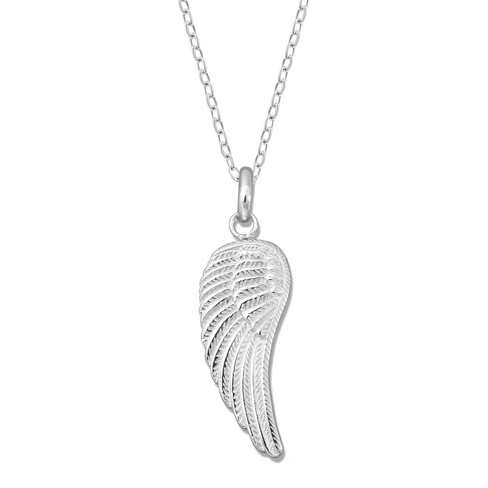 Sterling Silver Single Angel Wing Pendant