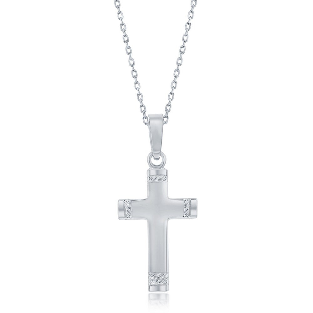 Sterling Silver Textured Cross Pendant