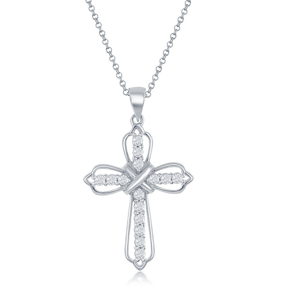 Sterling Silver CZ Cross Pendant