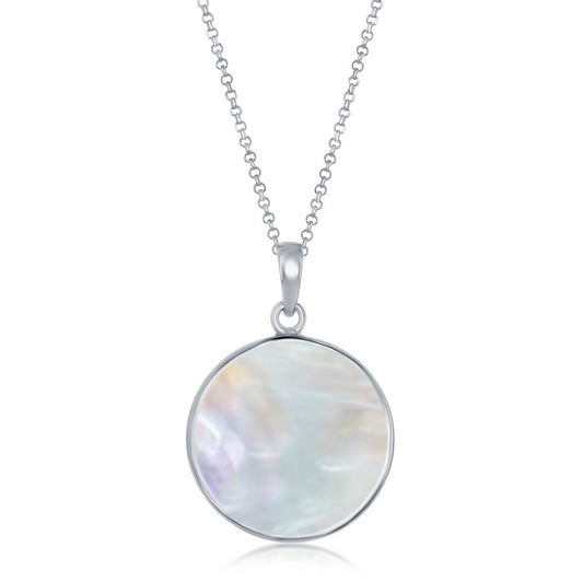 Sterling Silver Mother of Pearl, Globe Pendant w/chain