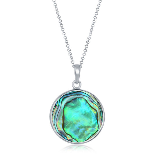 Sterling Silver Compass Pendant w/chain - Abalone