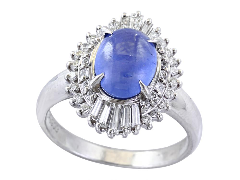 EFFY PLATINUM STAR SAPPHIRE AND DIAMOND RING