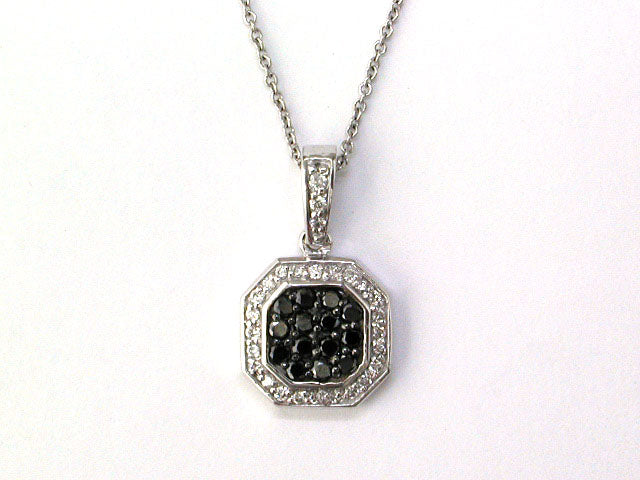 EFFY 14K WHITE GOLD DIAMOND,BLACK DIAMOND, PENDANT