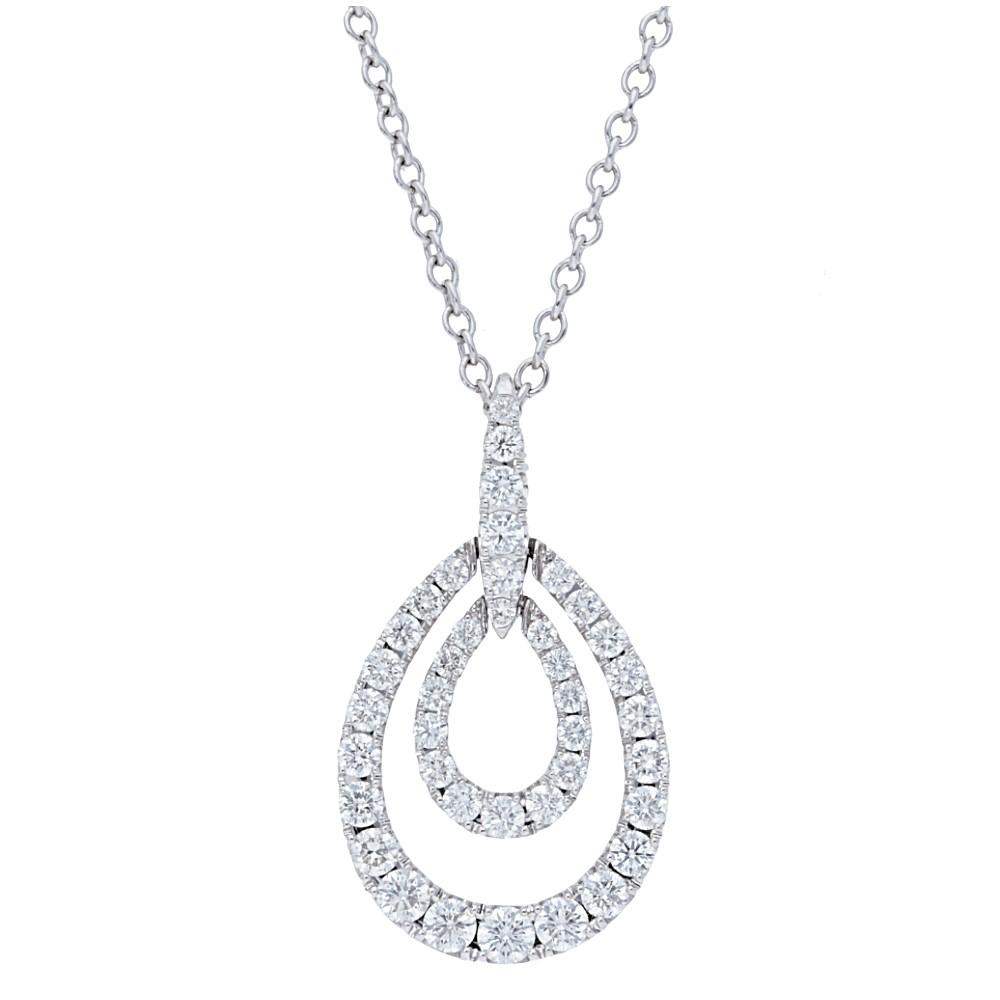 Pave Diamond Double Pear Shape Pendant