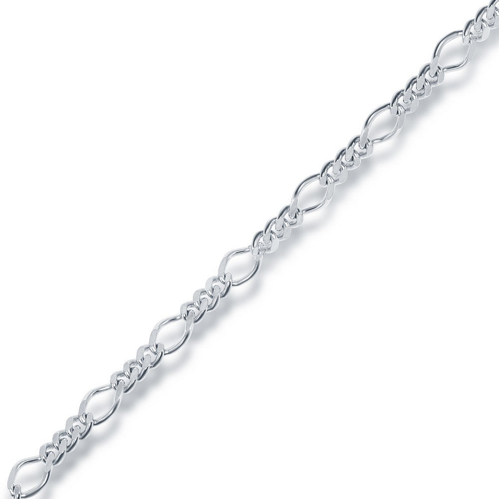 Sterling Silver Curb Linked Bracelet - Rhodium Plated