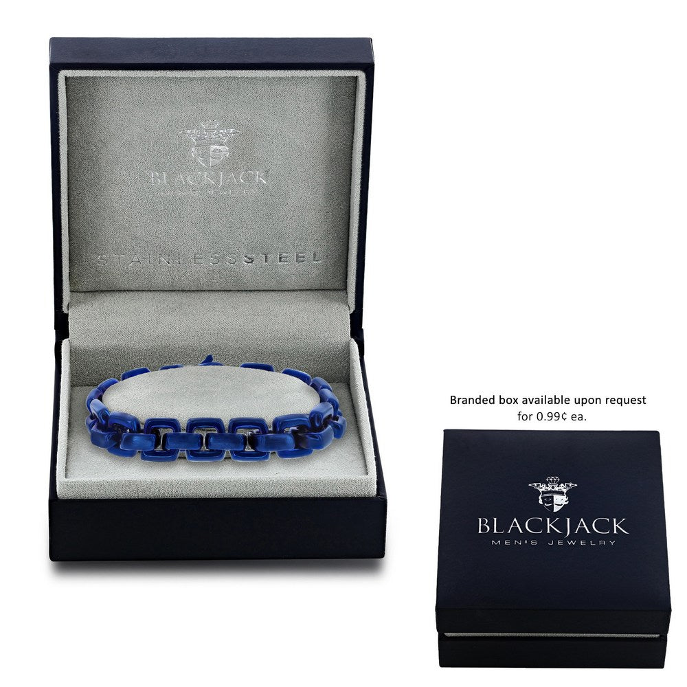 Stainless Steel Anchor Link Bracelet - Blue Plating