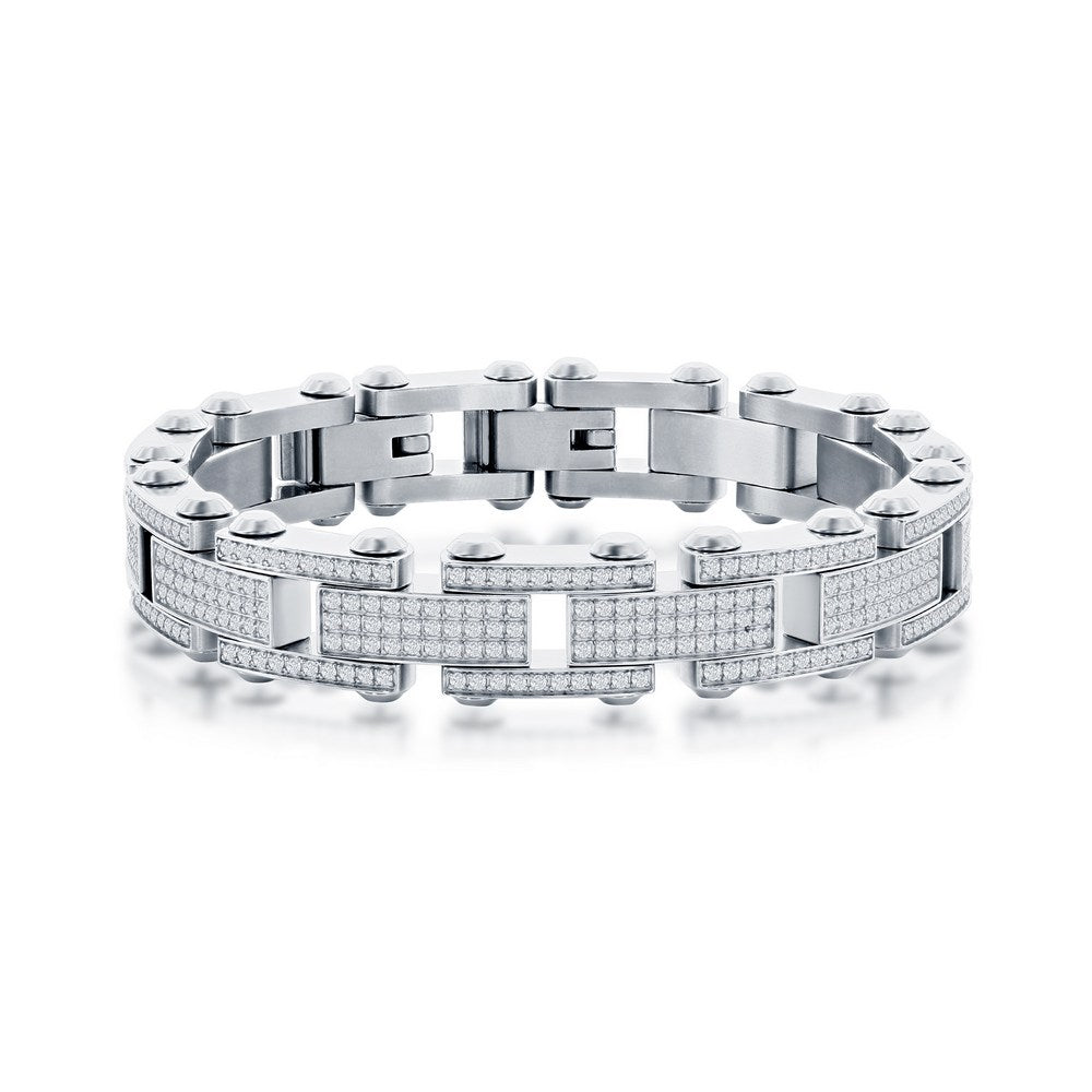Stainless Steel Micro Pave CZ Bracelet