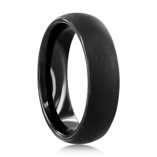 Black Plated Tungsten Ring - Matte Finish