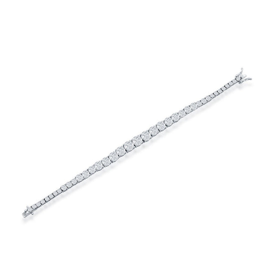 Sterling Silver Graduating Round CZ Tennis Bracelet