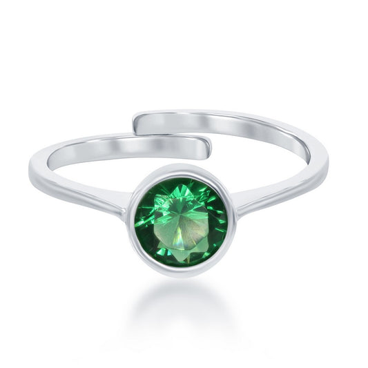"May" Created Emerald Bezel Set Ring
