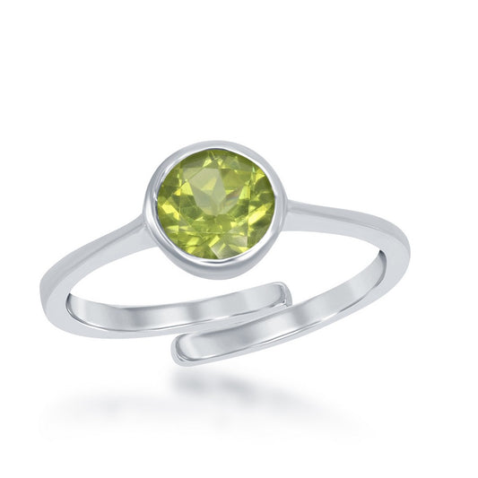 "August" Peridot Bezel Set Ring