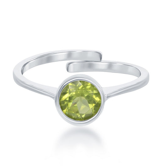 "August" Peridot Bezel Set Ring