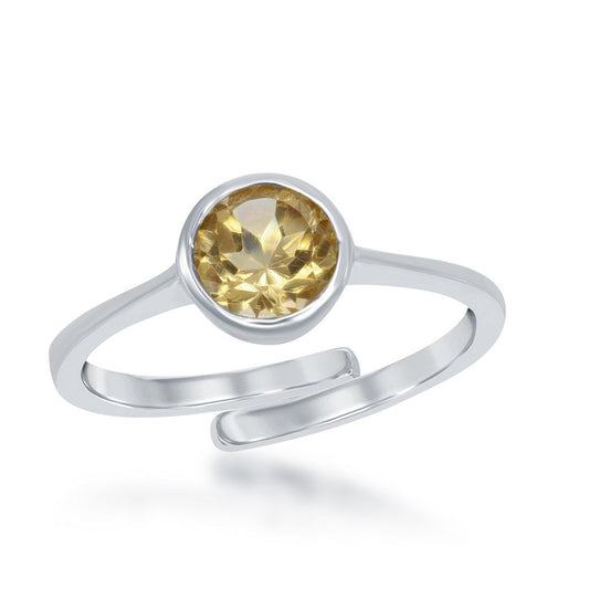 "November" Citrine Bezel Set Ring