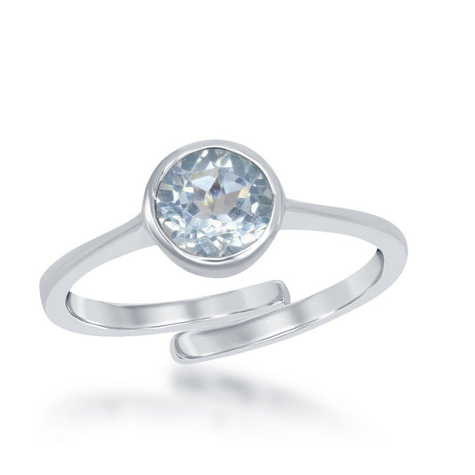 "December" Blue Topaz Bezel Set Ring