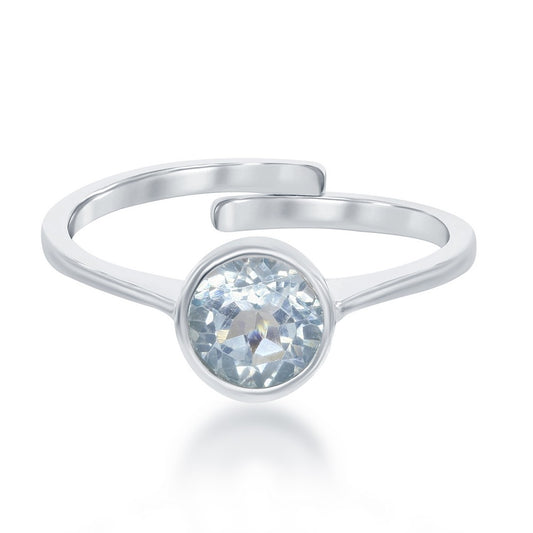 "December" Blue Topaz Bezel Set Ring