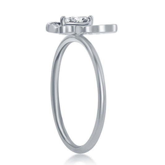 Sterling Silver White CZ Butterfly Ring