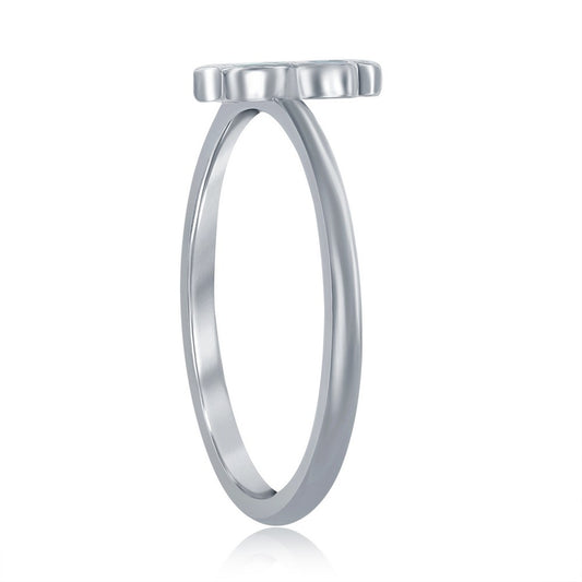 Sterling Silver Blue Inlay Opal Paw Print Ring