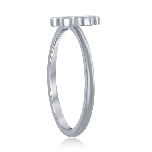 Sterling Silver White Inlay Opal Paw Print Ring