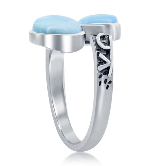 Sterling Silver Round Lairmar Designed Oxidized Bypass Ring