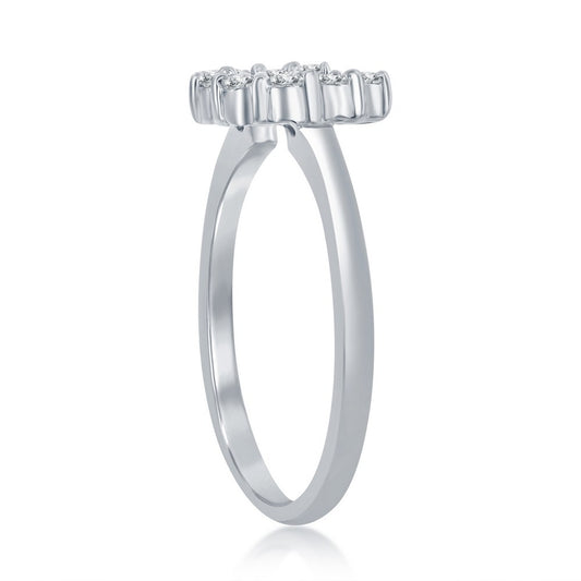 Sterling Silver Clear CZ Horseshoe Ring