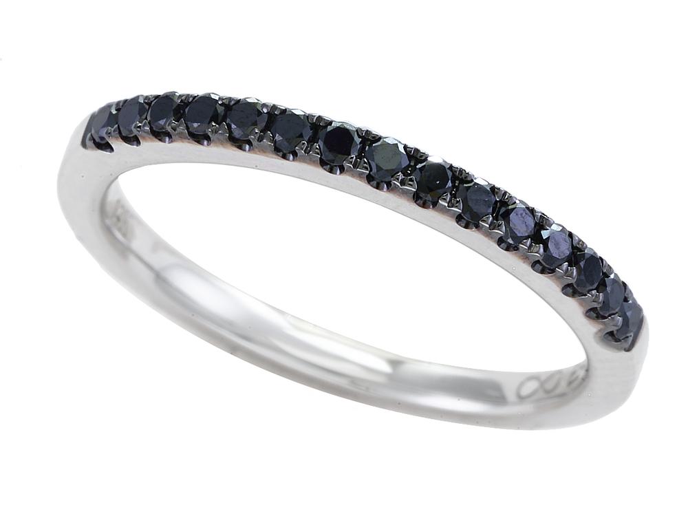 EFFY 14K WHITE GOLD BLACK DIAMOND, RING