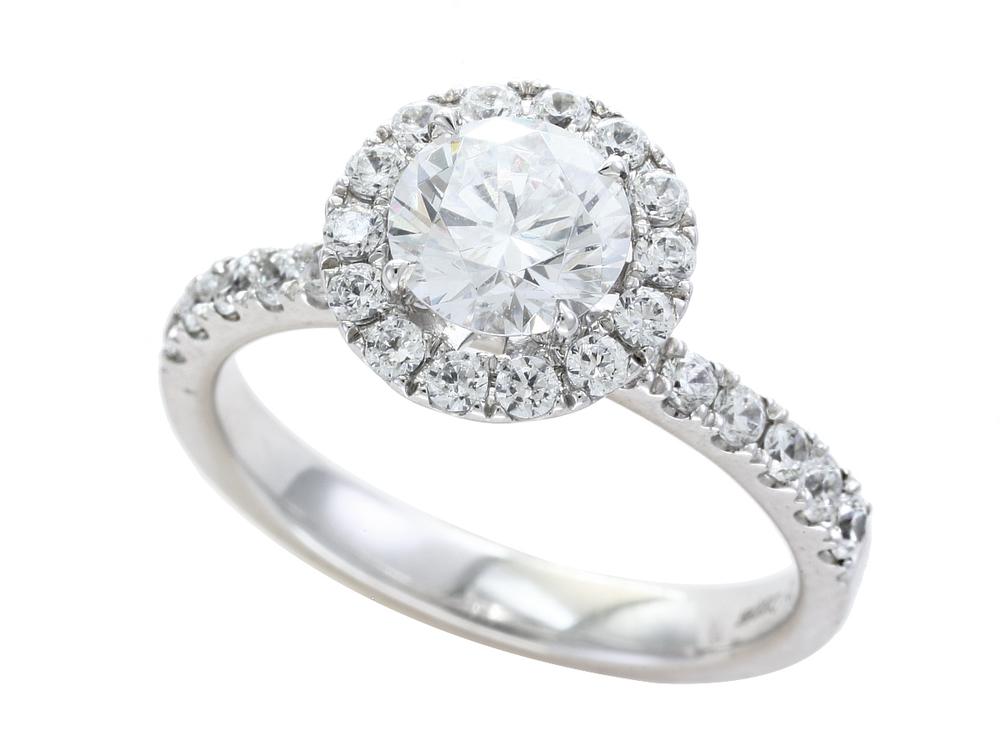 EFFY 18K WHITE GOLD RING (WITH 1.25 CT CENTER SIZE) CENTER SIZE: 1.25 CT