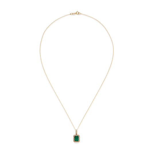 Effy 14K Yellow Gold Diamond, Natural Emerald Pendant