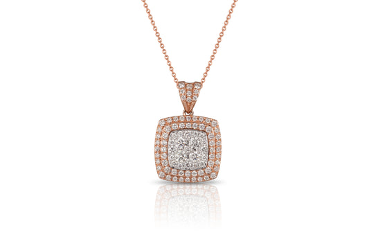 Effy 14K Wht/Rose Gd Diamond Pendant