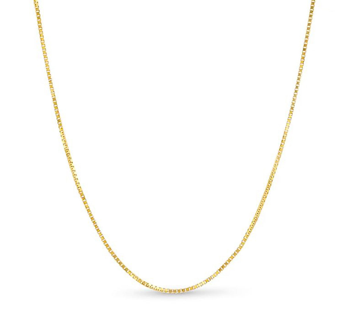 10K YELLOW GOLD BOX 050 GAUGE 28" CHAIN NECKLACE (AVAILABLE IN LENGTHS 7" - 30")