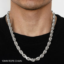 Load image into Gallery viewer, 14K 10MM WHITE GOLD SOLID DC ROPE 20&quot; CHAIN NECKLACE (AVAILABLE IN LENGTHS 7&quot; - 30&quot;)
