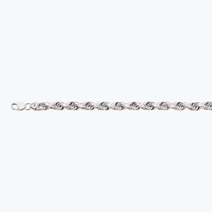 14K 10MM WHITE GOLD SOLID DC ROPE 26" CHAIN NECKLACE (AVAILABLE IN LENGTHS 7" - 30")