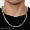 Load image into Gallery viewer, 14K 8MM WHITE GOLD SOLID DC ROPE 24&quot; CHAIN NECKLACE (AVAILABLE IN LENGTHS 7&quot; - 30&quot;)
