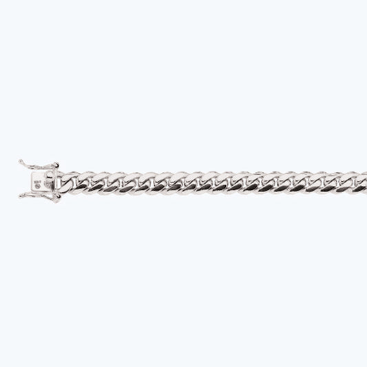 14K 9MM WHITE GOLD SOLID MIAMI CUBAN 28" CHAIN NECKLACE (AVAILABLE IN LENGTHS 7" - 30")