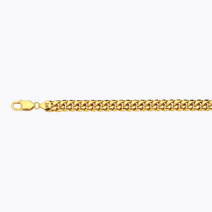 10K 7.5MM YELLOW GOLD HOLLOW MIAMI CUBAN 26" CHAIN NECKLACE (AVAILABLE IN LENGTHS 7" - 30")