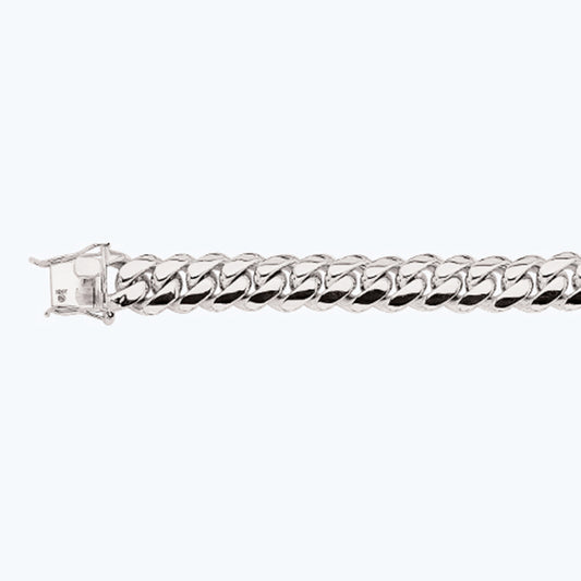14K 14MM WHITE GOLD SOLID MIAMI CUBAN 18" CHAIN NECKLACE (AVAILABLE IN LENGTHS 7" - 30")