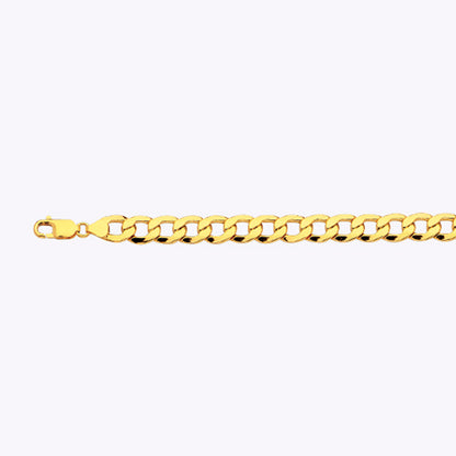10K 9MM YELLOW GOLD HOLLOW CURB 16" CHAIN NECKLACE (AVAILABLE IN LENGTHS 7" - 30")