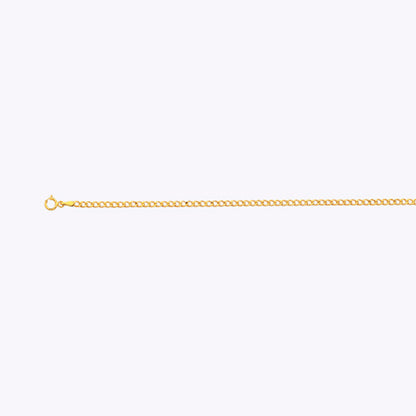 14K 2.5MM YELLOW GOLD HOLLOW CURB 30" CHAIN NECKLACE (AVAILABLE IN LENGTHS 7" - 30")