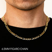 Load image into Gallery viewer, 10K 6.5MM YELLOW GOLD HOLLOW FIGARO 16&quot; CHAIN NECKLACE (AVAILABLE IN LENGTHS 7&quot; - 30&quot;)
